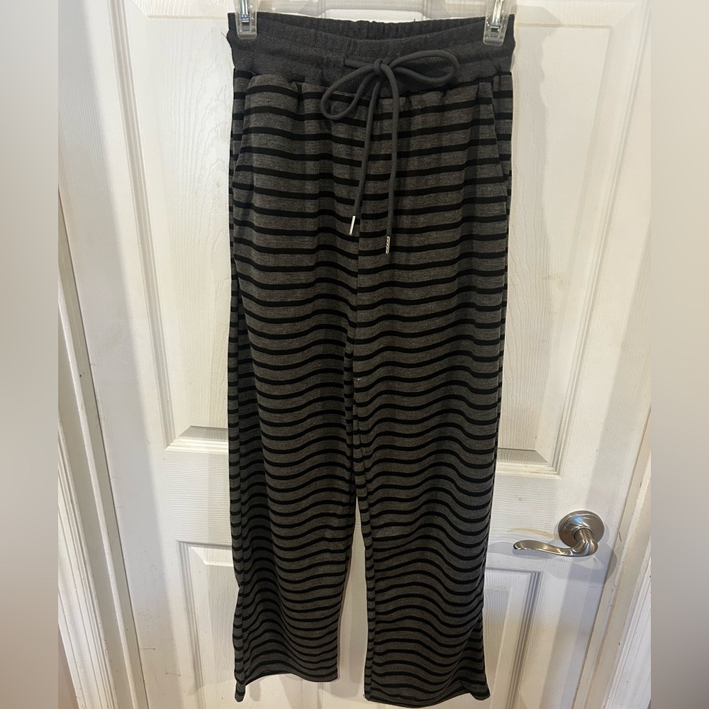 Striped Black and Gray Lounge Pants